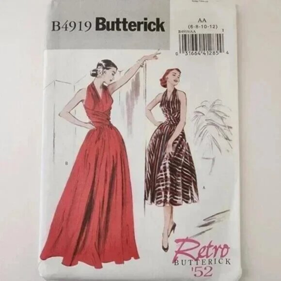 Butterick Retro 52’ B4919 Misses Dress Sewing Pattern 6-8-10-12 Uncut - Picture 3 of 3